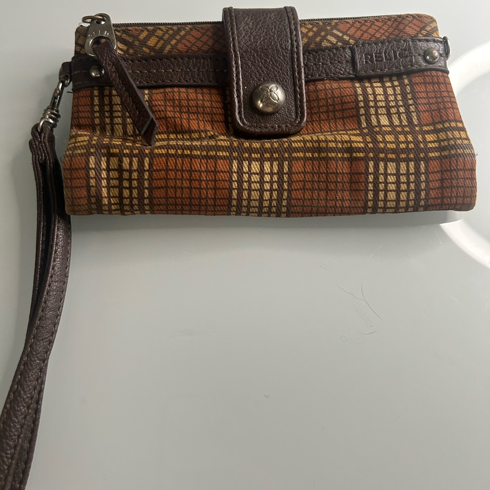 Relic Brown Plaid Clutch Wristlet